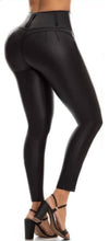 Load image into Gallery viewer, Yenny Push Up Jeans - High Waisted - Black Matte Leather-Look