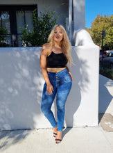Load image into Gallery viewer, Angela Push Up Jeans - High Waisted - Deep Blue Faded