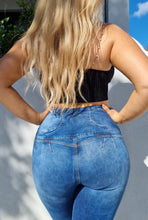 Load image into Gallery viewer, Angela Push Up Jeans - High Waisted - Deep Blue Faded