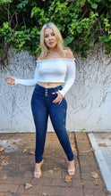 Load image into Gallery viewer, Paola Push Up Jeans - Mid Rise - Dark Blue