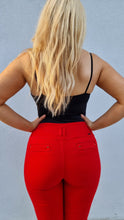 Load image into Gallery viewer, Cherry Push Up Capri jeans - Mid Rise - Red