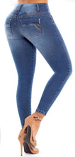 Load image into Gallery viewer, Nicol Push Up Jeans - Mid Rise - Blue Faded