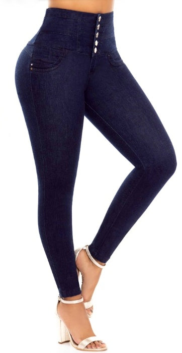 Paloma Push Up Jeans - High Waisted - Dark Blue – Caliente Clothing