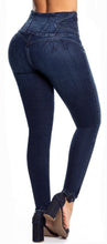 Load image into Gallery viewer, Tasha Push Up Jeans - High Waisted - Dark Blue Faded