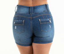 Load image into Gallery viewer, Rosario Push Up Shorts - Mid Rise - Dark Blue