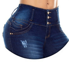 Load image into Gallery viewer, Mariana Push Up Jeans - Mid Rise - Deep Blue Ripped