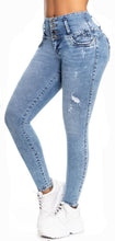 Load image into Gallery viewer, Rachel Push Up Jeans - High Waisted - Light Blue Faded