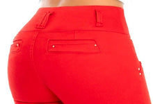 Load image into Gallery viewer, Cherry Push Up Capri jeans - Mid Rise - Red