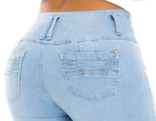 Load image into Gallery viewer, Ashley Push Up Jeans - Mid Rise - Light Blue