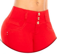 Load image into Gallery viewer, Cherry Push Up Capri jeans - Mid Rise - Red
