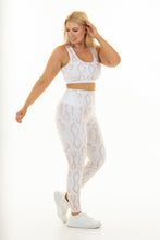 Load image into Gallery viewer, High Waisted - Body Shaping Leggings - Beige Python + Sports Top
