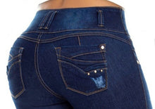Load image into Gallery viewer, Mariana Push Up Jeans - Mid Rise - Deep Blue Ripped