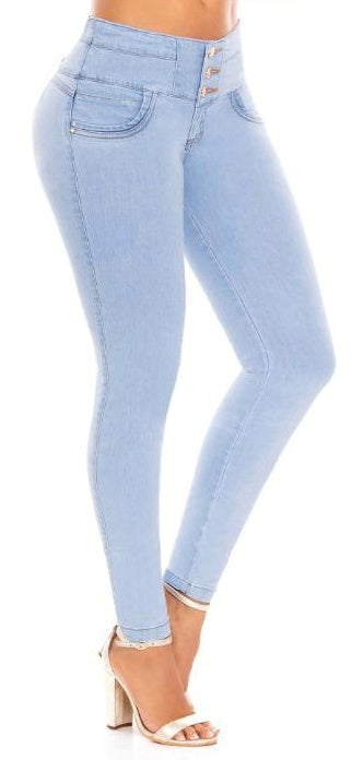 Salome Push Up Jeans - High Waisted- Light Blue – Caliente Clothing