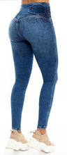 Load image into Gallery viewer, Angela Push Up Jeans - High Waisted - Deep Blue Faded