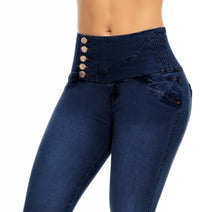 Load image into Gallery viewer, Coco Push Up Jeans - High Waisted - Dark Blue
