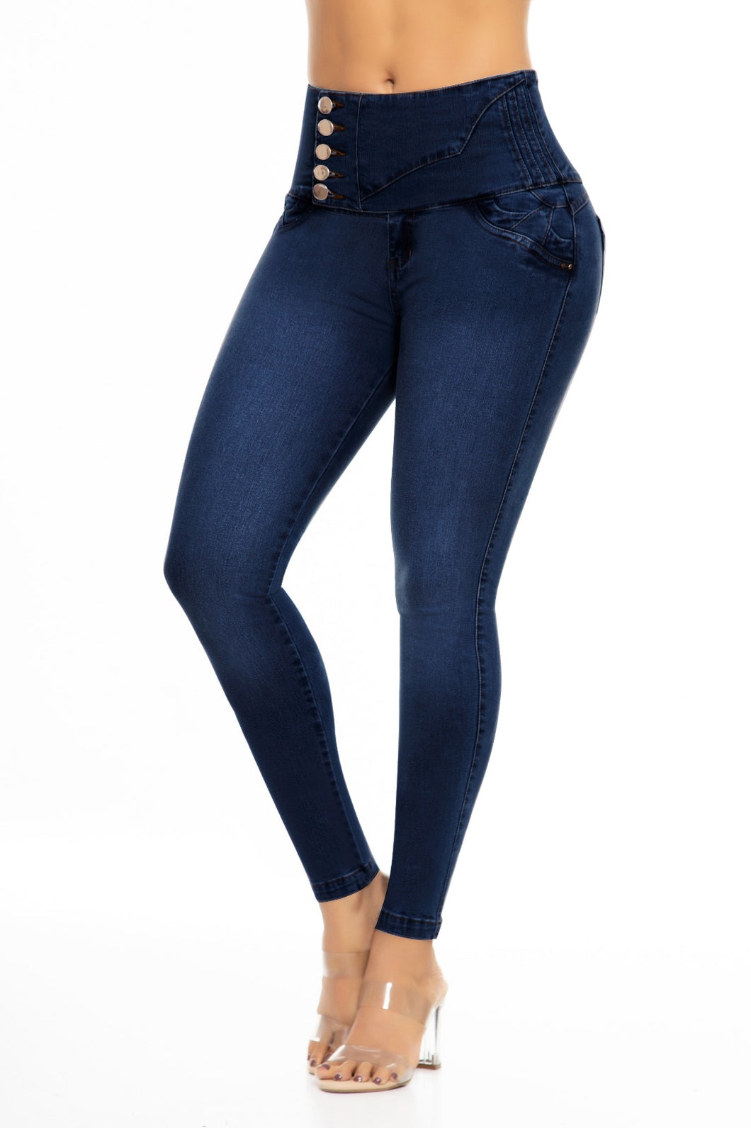 Coco Push Up Jeans - High Waisted - Dark Blue