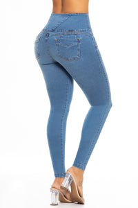 Luz Push Up Jeans - High Waisted - Light Blue