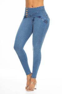 Luz Push Up Jeans - High Waisted - Light Blue