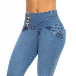 Luz Push Up Jeans - High Waisted - Light Blue