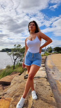 Load image into Gallery viewer, Daniela Push Up Shorts -Mid Rise - Light Blue

