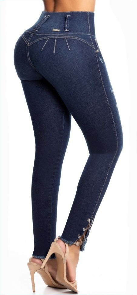 Kendall Push Up Jeans - High Waisted - Dark Blue