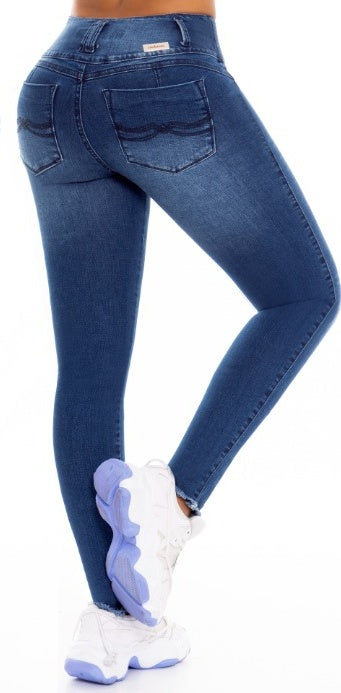 Lucia Push Up Jeans - Mid Rise - Blue
