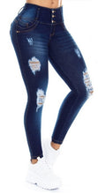 Load image into Gallery viewer, Mariana Push Up Jeans - Mid Rise - Deep Blue Ripped
