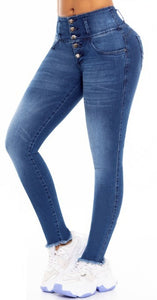 Lucia Push Up Jeans - Mid Rise - Blue