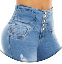 Load image into Gallery viewer, Sophia Push Up Jeans - High Waisted - Light Blue Ripped
