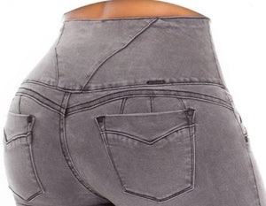 Tiffany Push Up Jeans - High Waisted - Light Grey