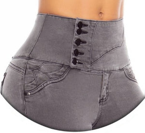 Tiffany Push Up Jeans - High Waisted - Light Grey