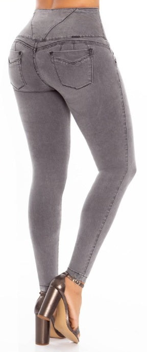 Tiffany Push Up Jeans - High Waisted - Light Grey