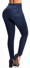 Load image into Gallery viewer, Tasha Push Up Jeans - High Waisted - Dark Blue Faded
