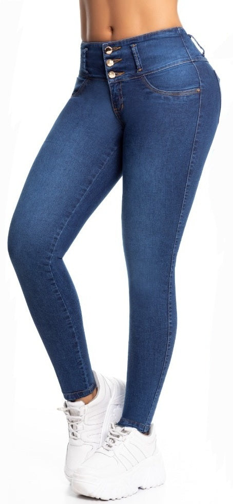 Tania Push Up Jeans - Mid Rise - Blue