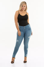 Load image into Gallery viewer, Margarita Push Up Jeans - Mid Rise - Light Blue Ripped
