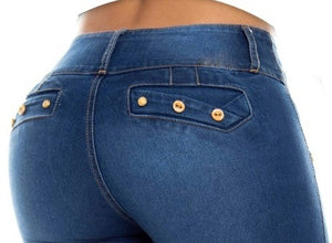 Sofia Push Up Capri Jeans - Mid Rise - Dark Blue