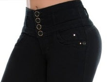 Load image into Gallery viewer, Gina Push Up Jeans - High Waisted - Black Texture
