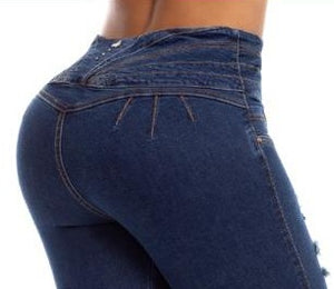 Belinda Push Up Jeans - High Waisted - Dark Blue
