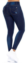 Load image into Gallery viewer, Mariana Push Up Jeans - Mid Rise - Deep Blue Ripped
