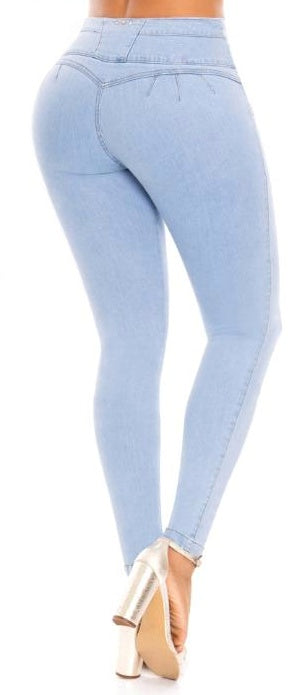Salome Push Up Jeans - High Waisted- Light Blue – Caliente Clothing