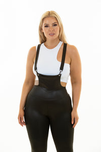 Leather Look Overall - Body Shaping Legging