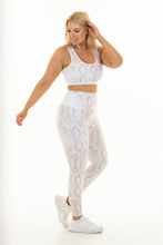 Load image into Gallery viewer, High Waisted - Body Shaping Leggings - Beige Python + Sports Top

