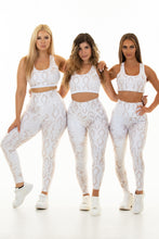 Load image into Gallery viewer, High Waisted - Body Shaping Leggings - Beige Python + Sports Top
